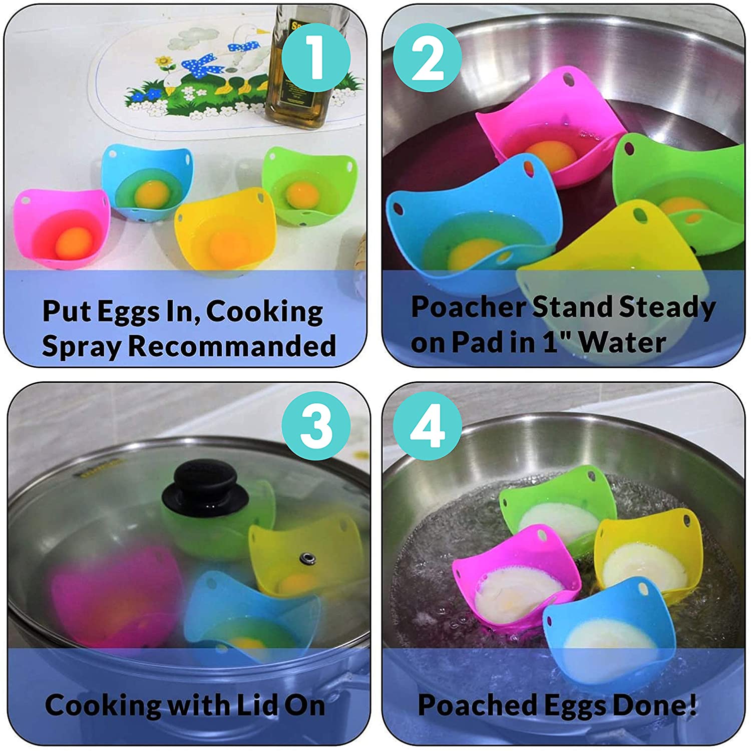 Forme din Silicon pentru Ouă Poșate